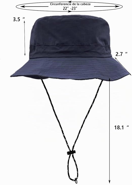 Sombrero de lluvia impermeable con correa.