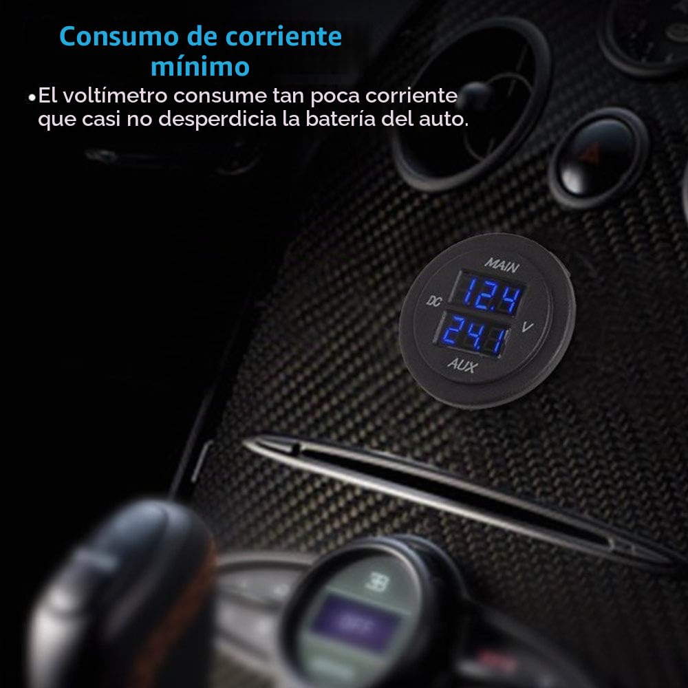 Medidor de voltaje doble batería