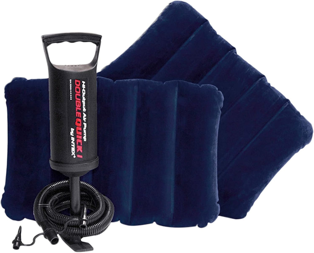Colchon inflable intex tamaño queen incluye bomba manual y dos almohadas 203x152x25cm