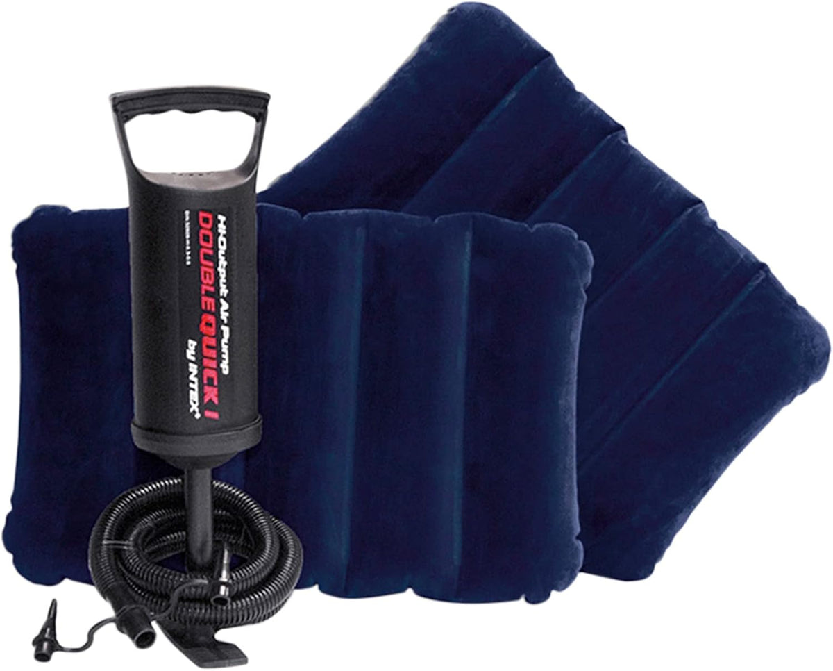 Colchon inflable intex tamaño queen incluye bomba manual y dos almohadas 203x152x25cm
