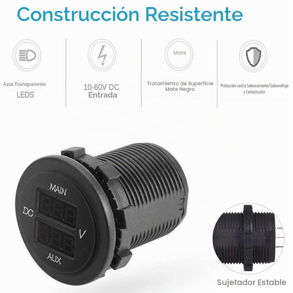 Medidor de voltaje doble batería