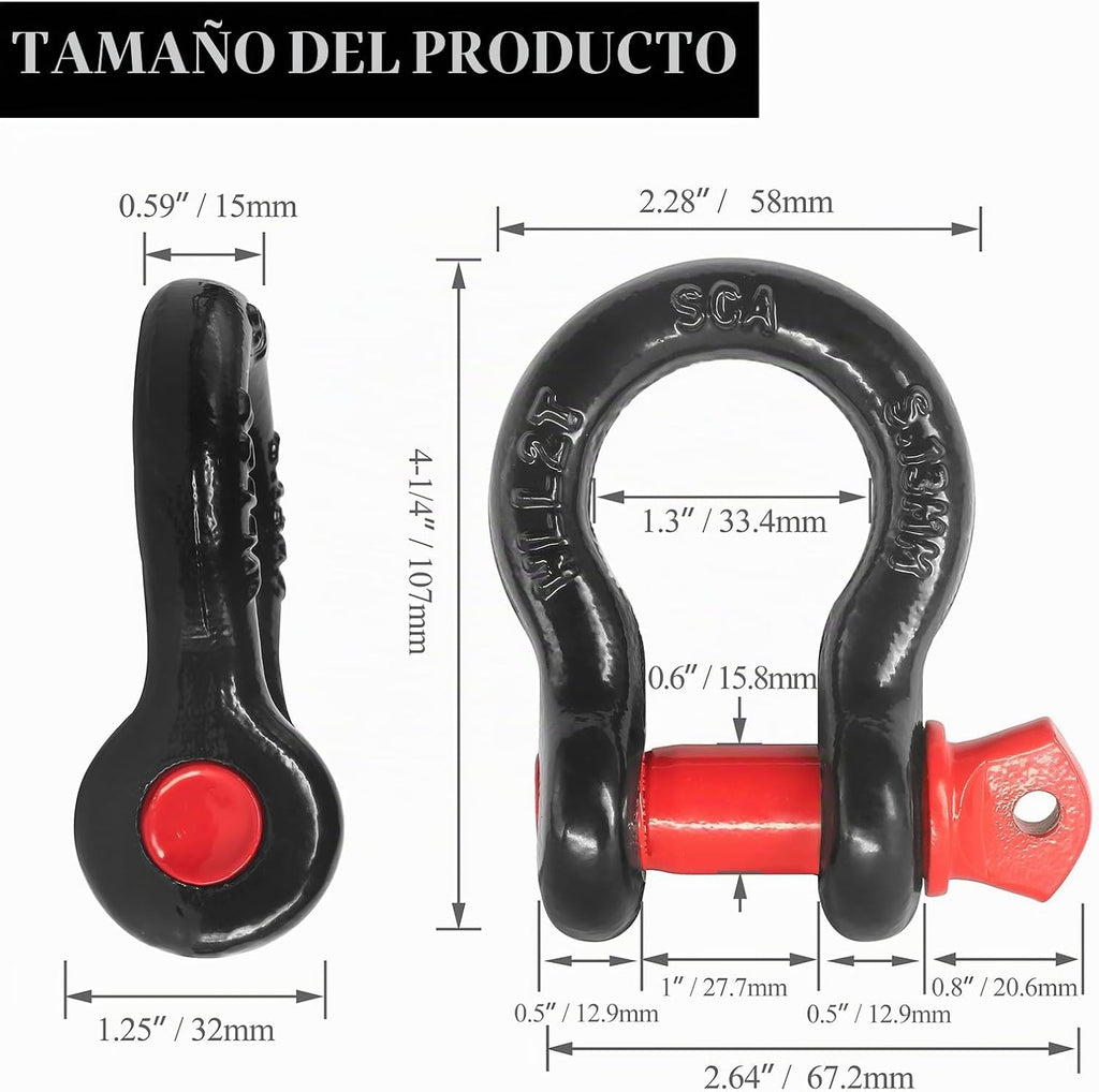 Grillete 3/4 negro individuales