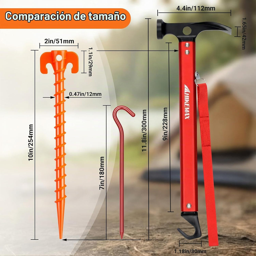 Paquete de 15 estacas de plástico en espiral para carpas, vestier o toldos