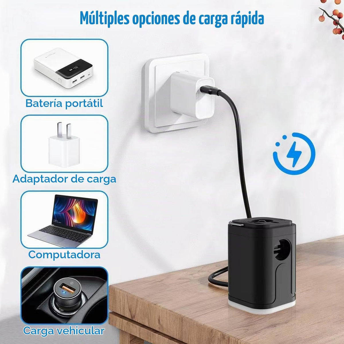 Bomba inalámbrica para inflar colchones recargables