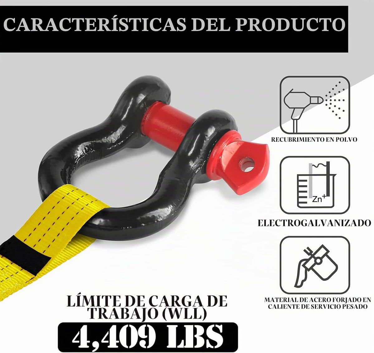 Grillete 3/4 negro individuales