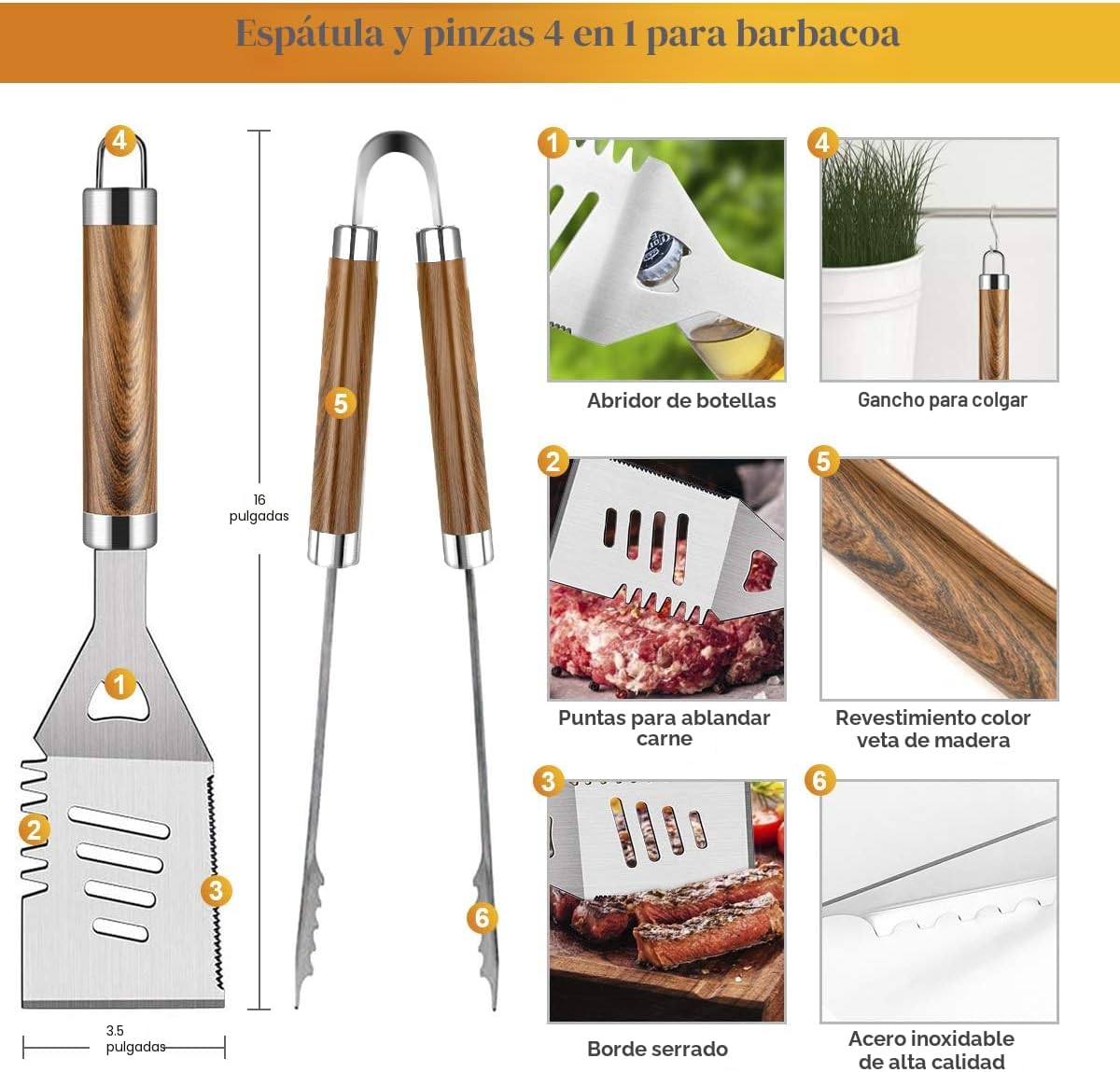 Kit Parrillero 38 Pcs Estuche rigido