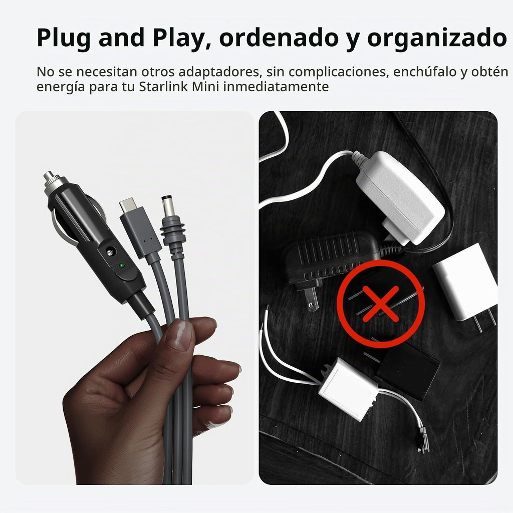 3-1 Starlink mini Cable de alta velocidad type C 12V y normal 5 metros