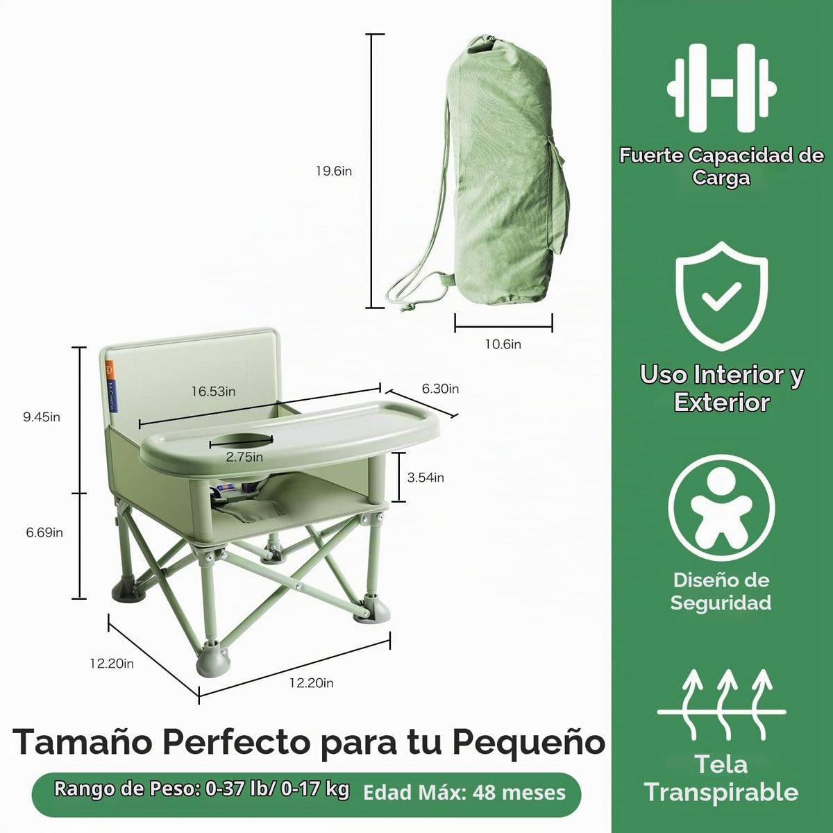 Silla Plegable Para Bebe Y Niños Hasta 2 Años