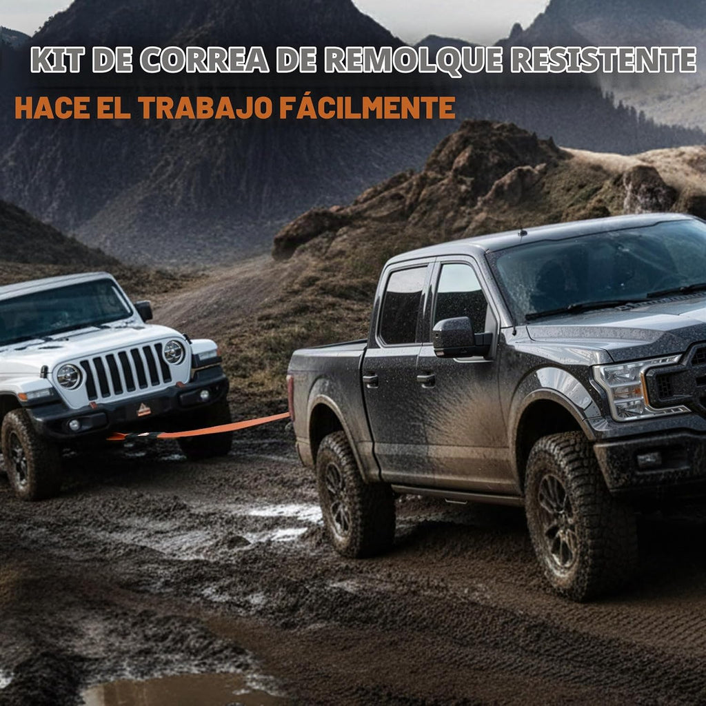 Cincha de remolque resistentes con ganchos de recuperación de 3 pulgadas x 30 pies 30.000Lbs AUTOBOTS