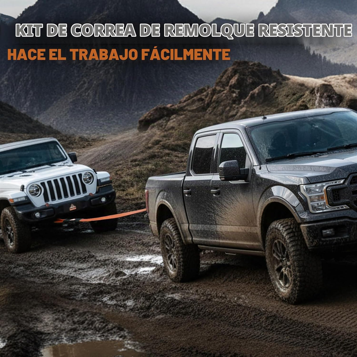 Cincha de remolque resistentes con ganchos de recuperación de 3 pulgadas x 30 pies 30.000Lbs AUTOBOTS