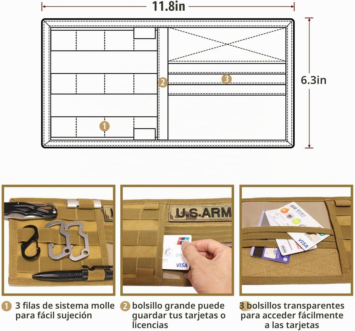 Organizador de visera universal para vehiculos
