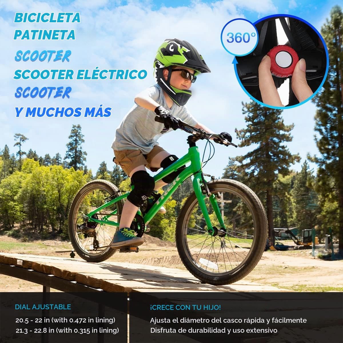 Casco completo para niños circunferencia 48-52 cm peso 330g