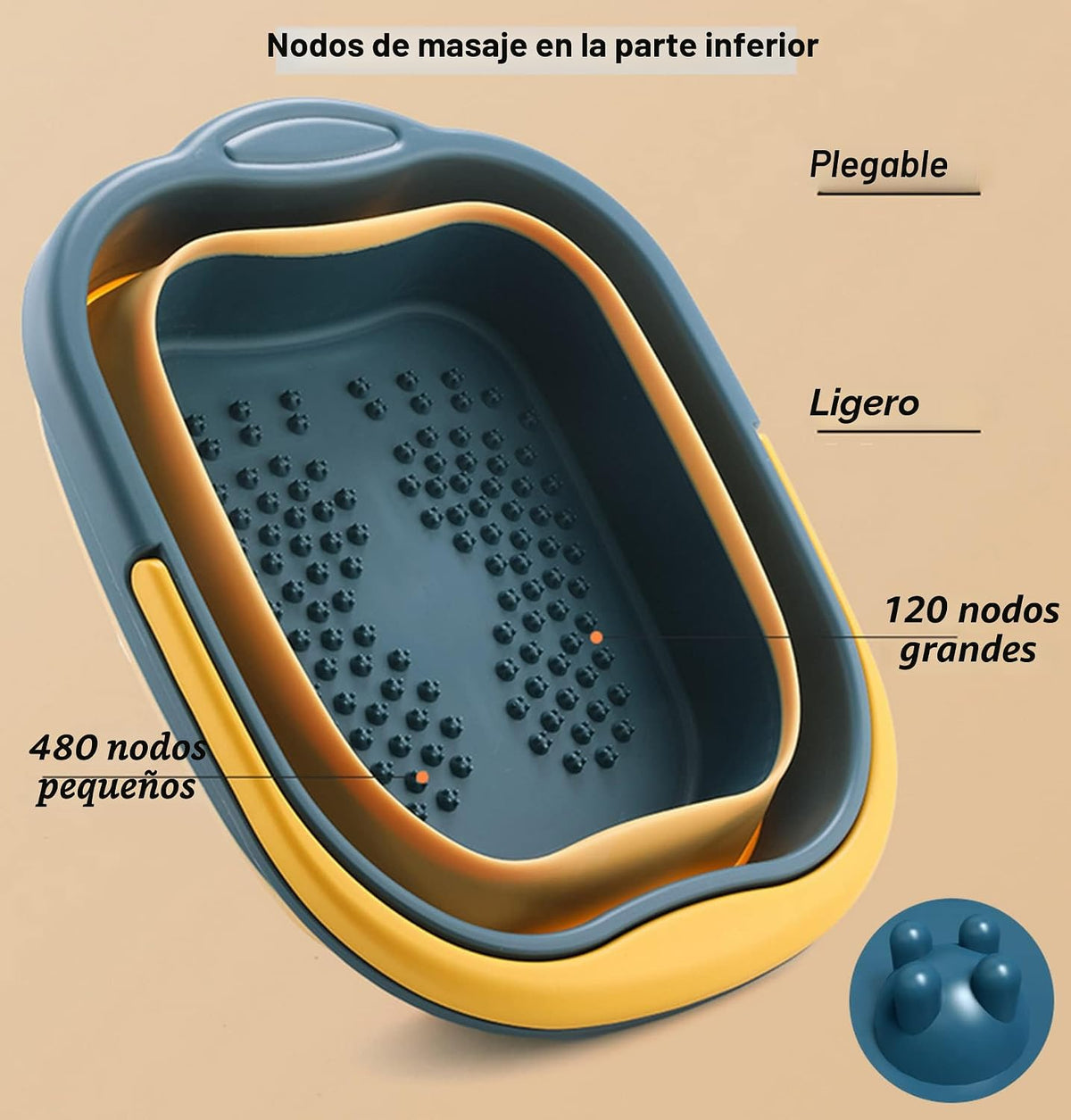 Tobo plegable para pies 20 Litros