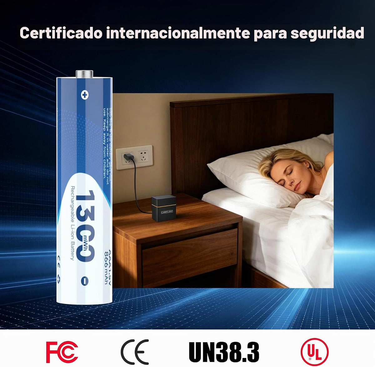 Paquete de 4 baterías AA recargables de litio