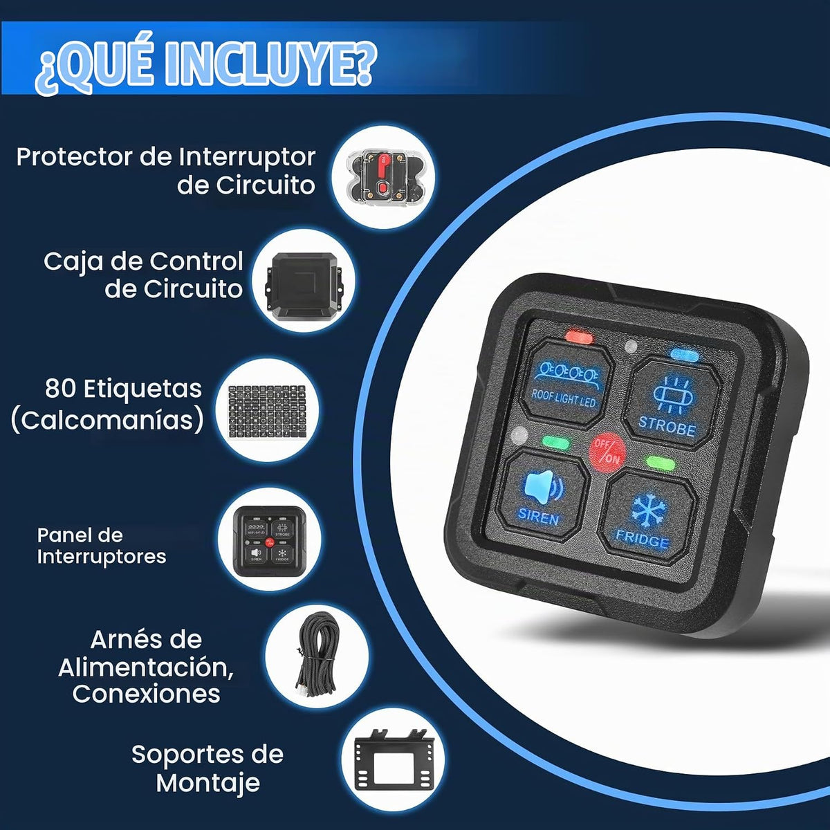 Panel de 4 suiches