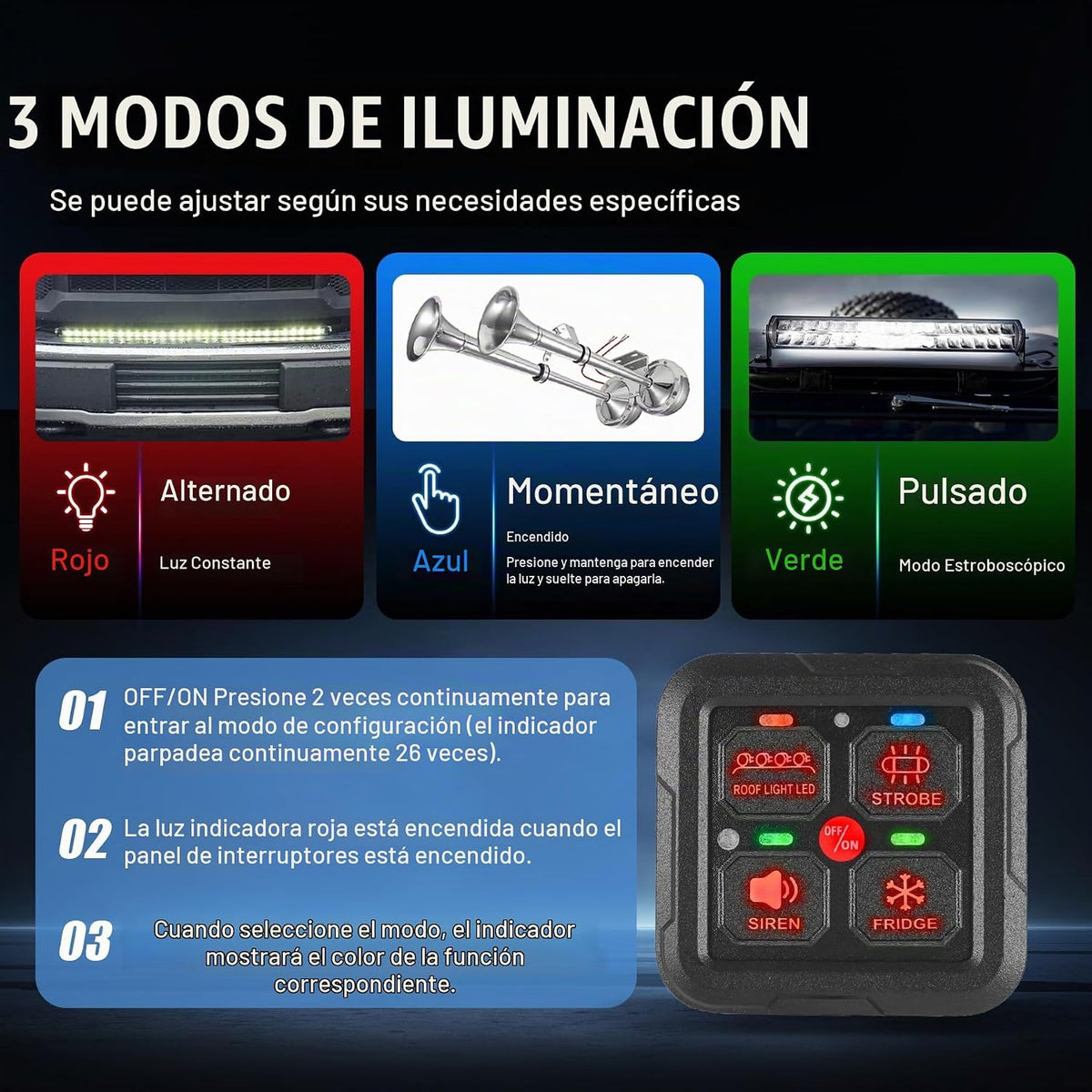 Panel de 4 suiches