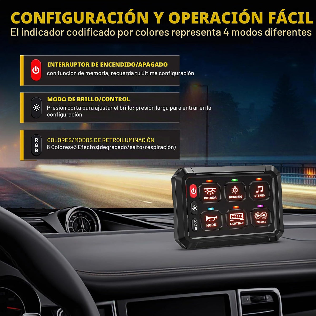 Panel de interruptor de 6 botones con Bluetooth