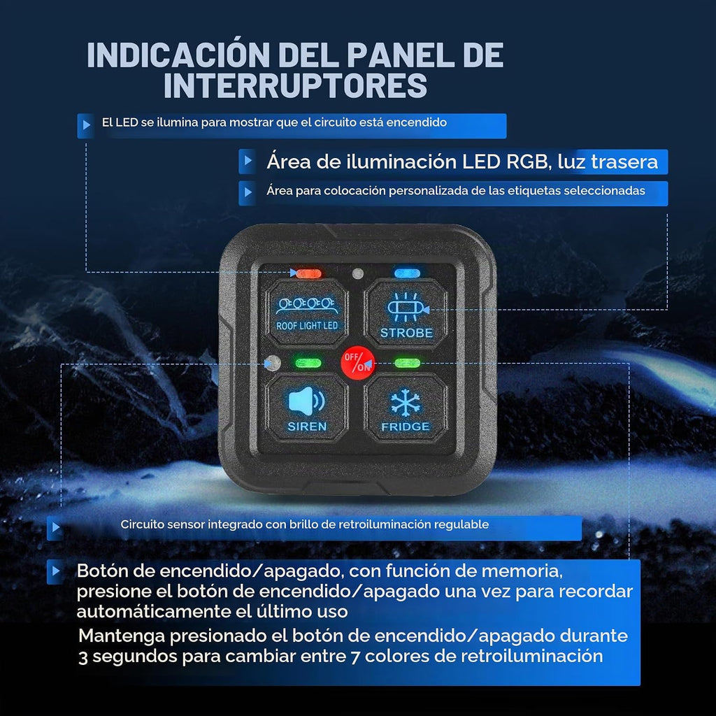 Panel de 4 suiches