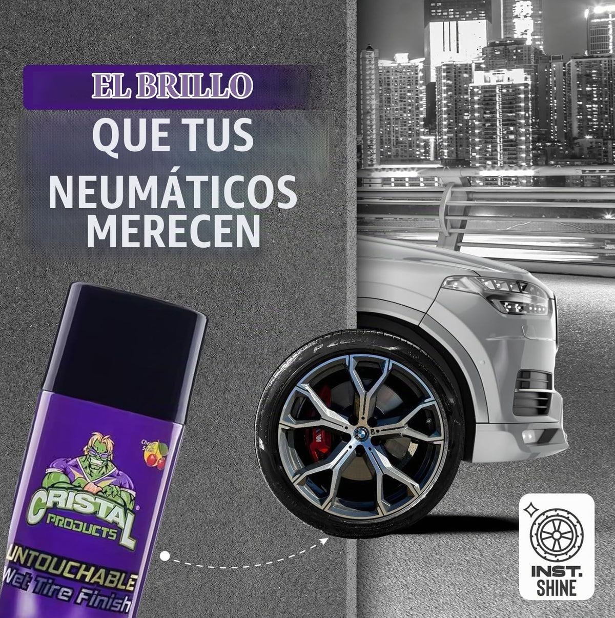 Cristal Spray de brillo de neumáticos con olor a cereza
