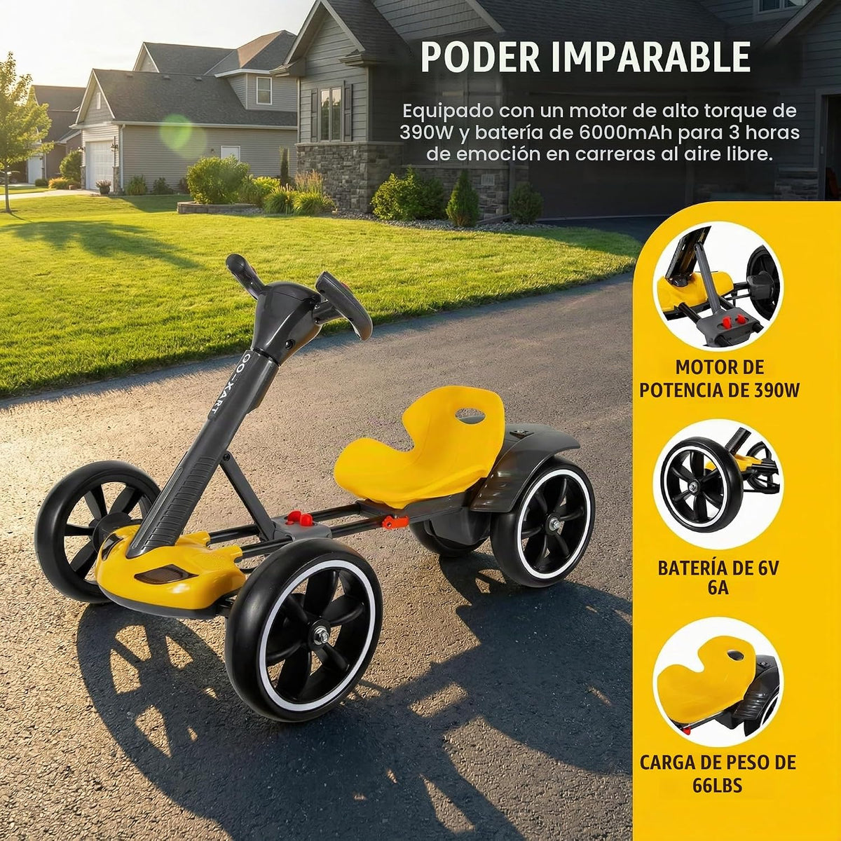 carro go kart a bateria