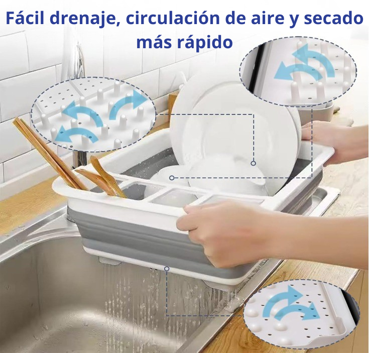 Escurridor Plegable para Cuencos, Platos y Vajilla, Organizador de Platos Portátil