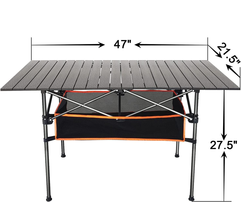 Mesa plegable woqi rectangular alta con malla para organizar