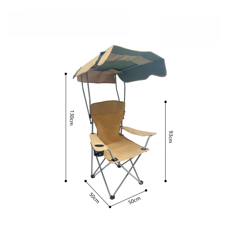 silla plegable con toldo color azul