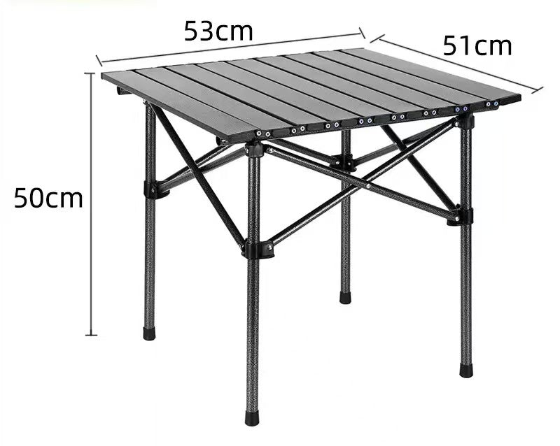 mesa plegable cuadrada color negro