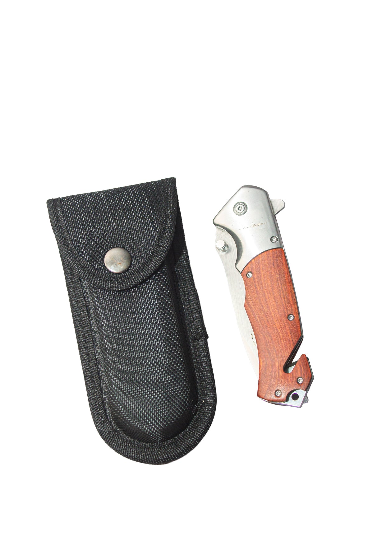 Navaja de bolsillo mango madera acero inoxidable