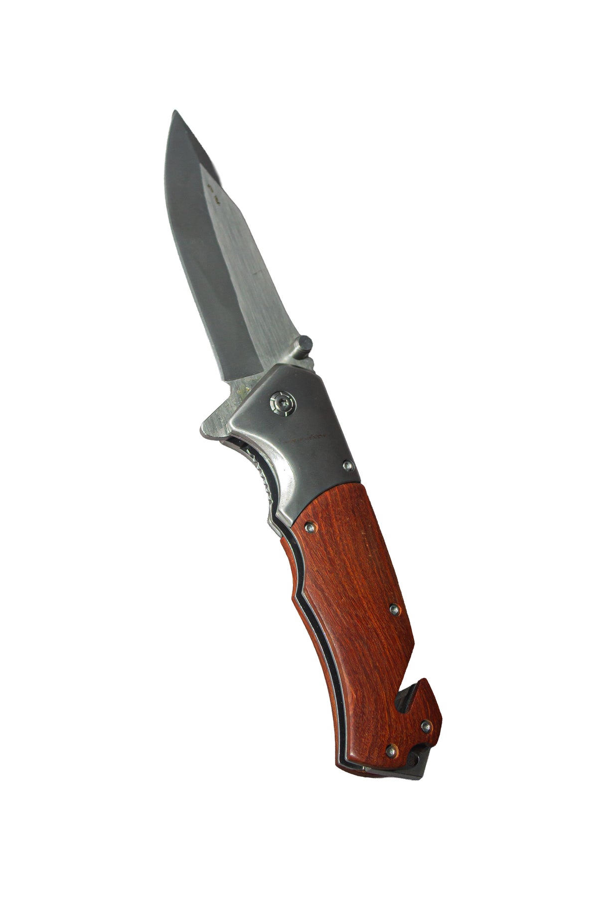 Navaja de bolsillo mango madera acero inoxidable