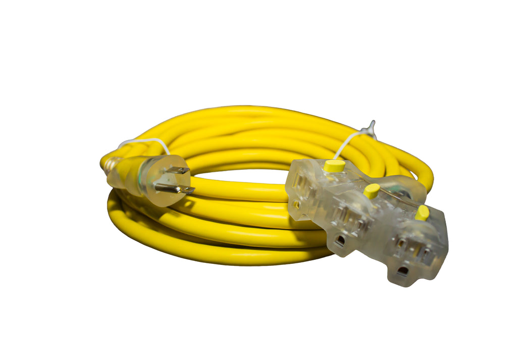 Cable De Extensión Waterproof 3.65m , 3 Salidas