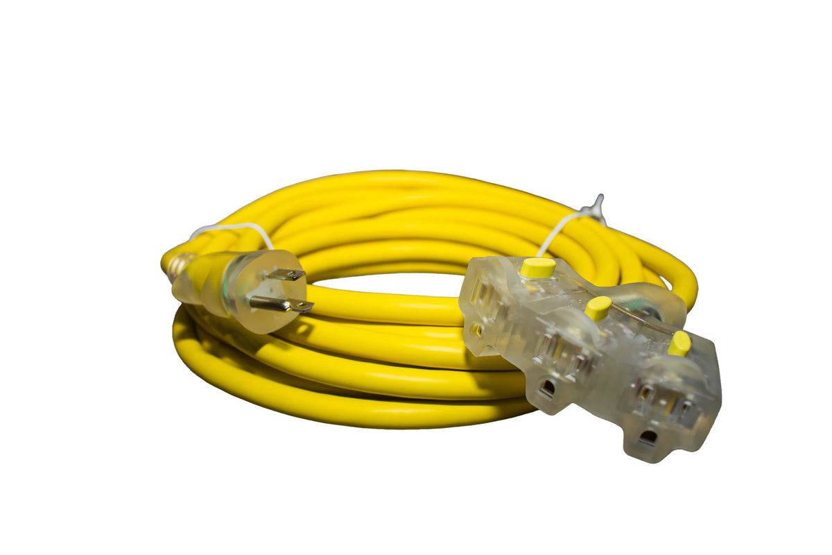 Cable De Extensión Waterproof 3.65m , 3 Salidas