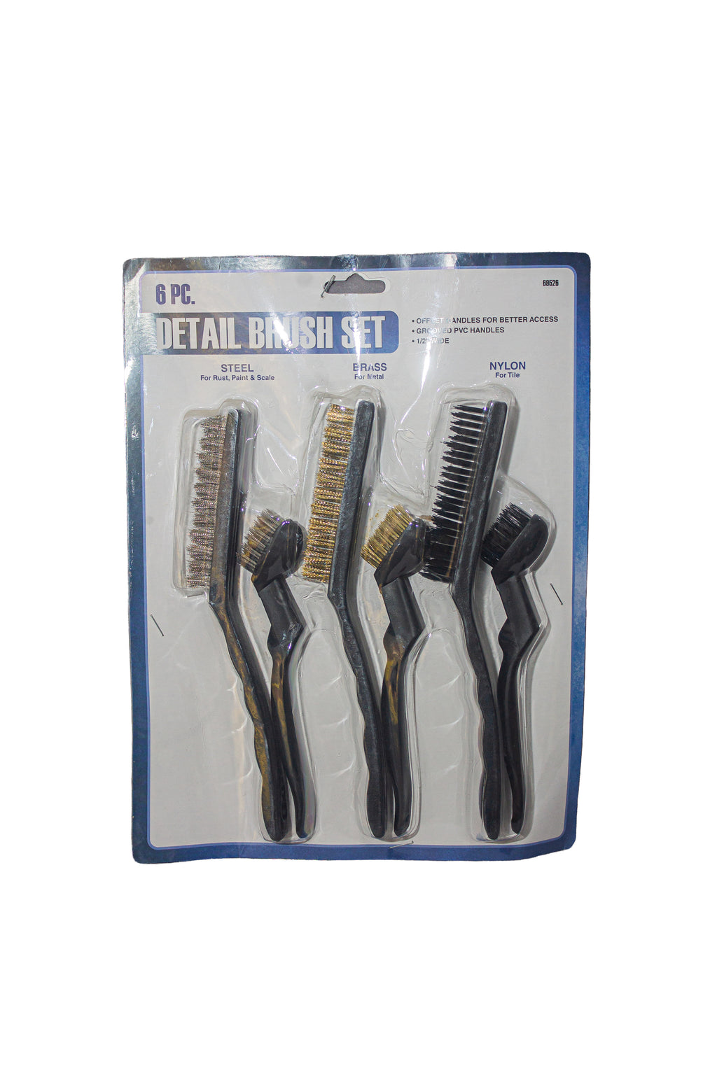 Paquete de 6 cepillos de alambre para limpiar escoria de soldadura, óxido y polvo.