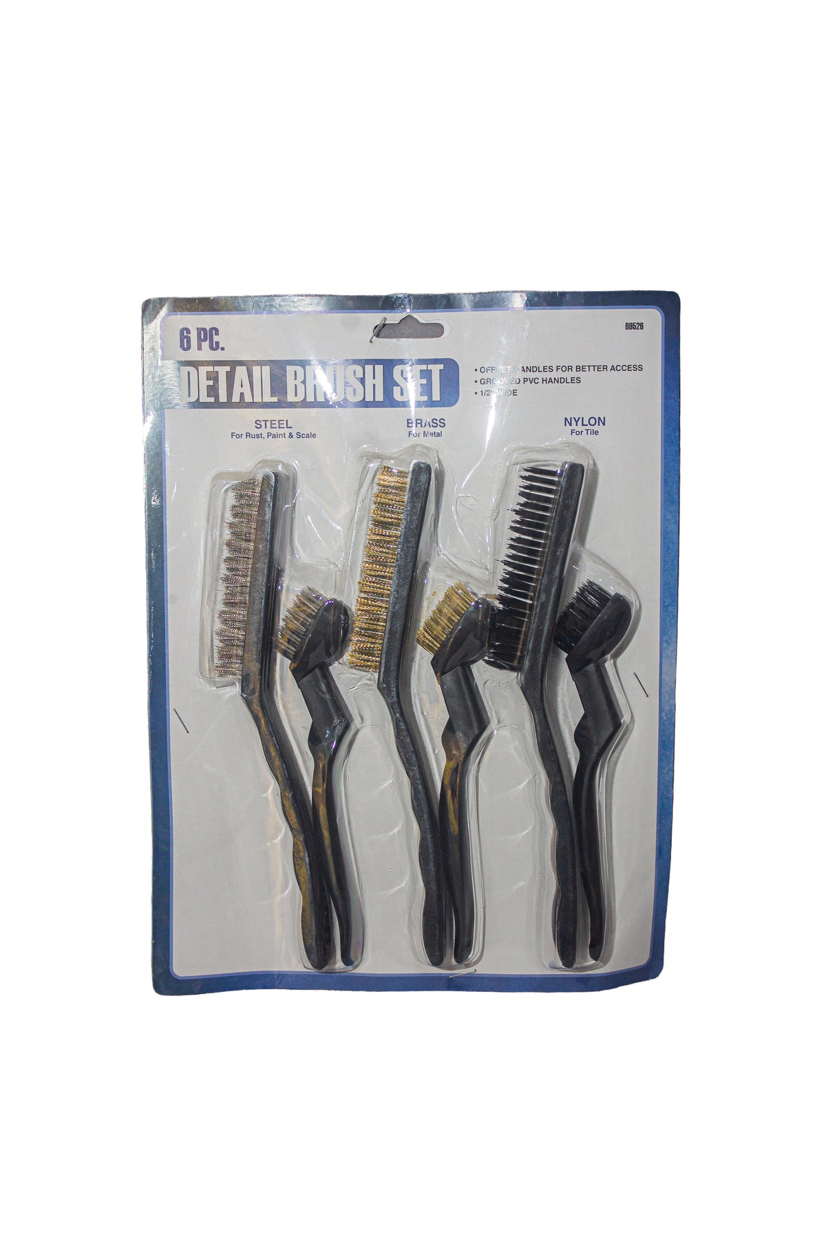 Paquete de 6 cepillos de alambre para limpiar escoria de soldadura, óxido y polvo.