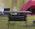 Mesa plegable woqi rectangular alta con malla para organizar