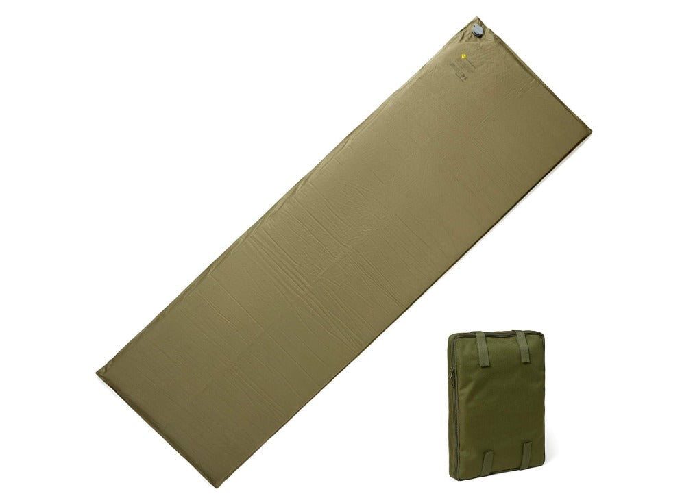 Aislante inflable para camping color verde oliva