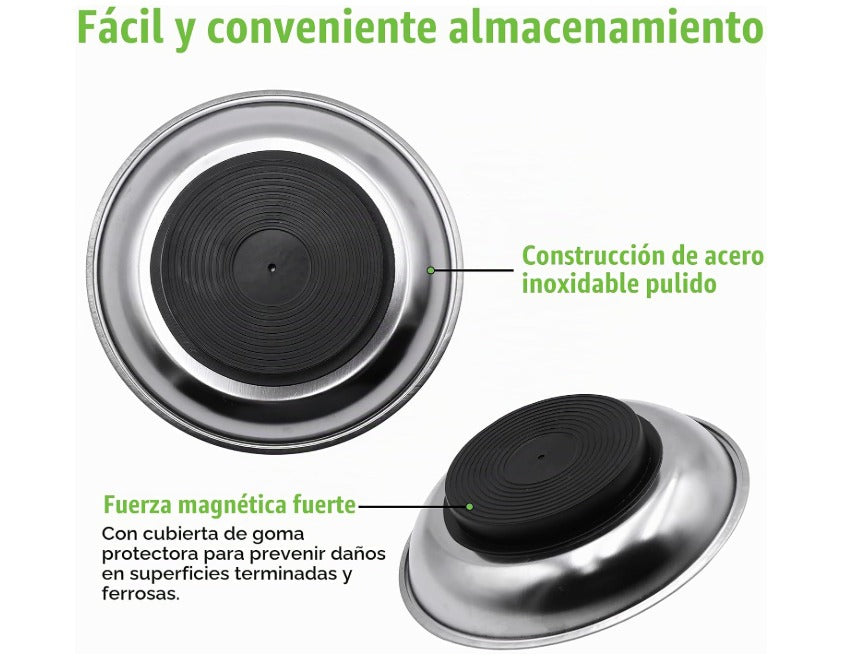 Bandeja magnética de acero inoxidable de 6" para piezas