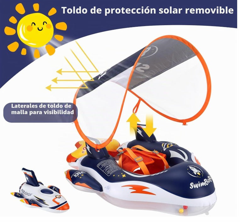 Flotador Para Piscina Niños De 6 A 36 Meses cohete azul