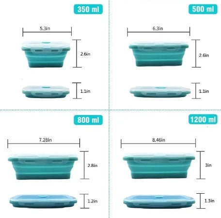 Kit De Tupper Colapsable 4 Tuppers