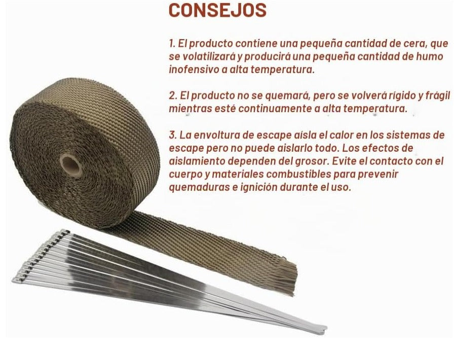Aislante termico para Headers universal de 10 metros