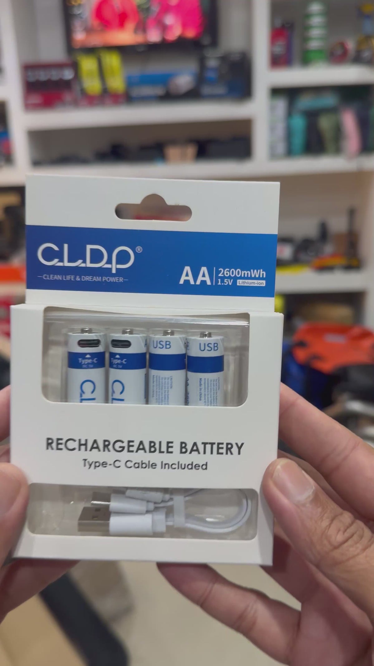Paquete de 4 baterías AA recargables de litio
