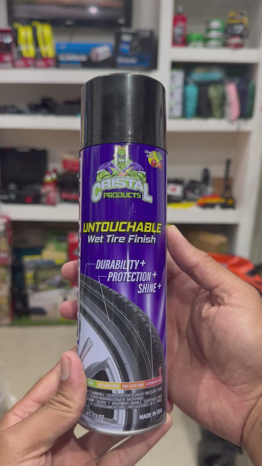 Cristal Spray de brillo de neumáticos con olor a cereza