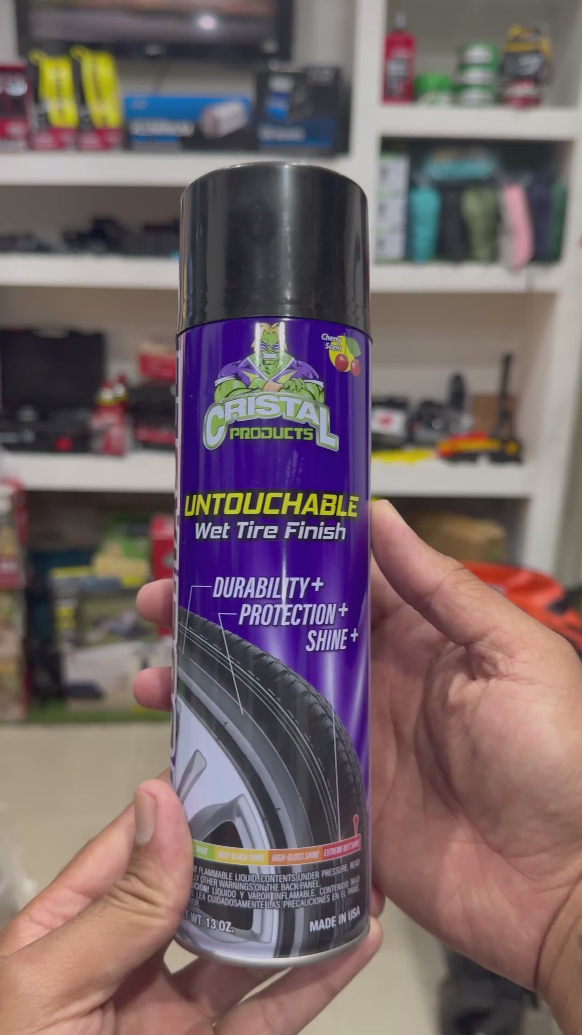 Cristal Spray de brillo de neumáticos con olor a cereza